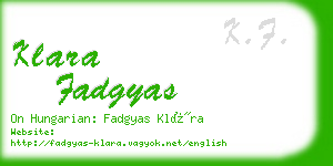 klara fadgyas business card